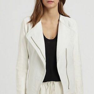Vince White Linen Jacket Fit Modern Aesthetic